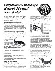 Image of a public education information sheet from the Basset Hound Club of America