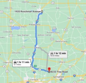 Hotel to Field Trials Route
